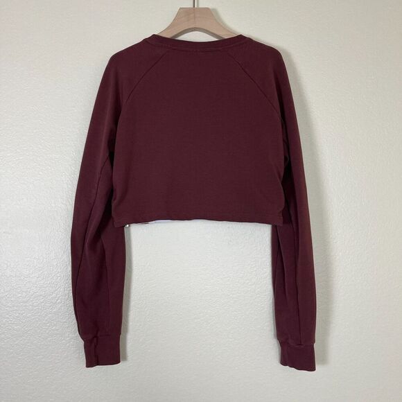 Gymshark Women's Size M Brown Training Cropped Crewneck Sweater Athleisure Yoga - Picture 5 of 14